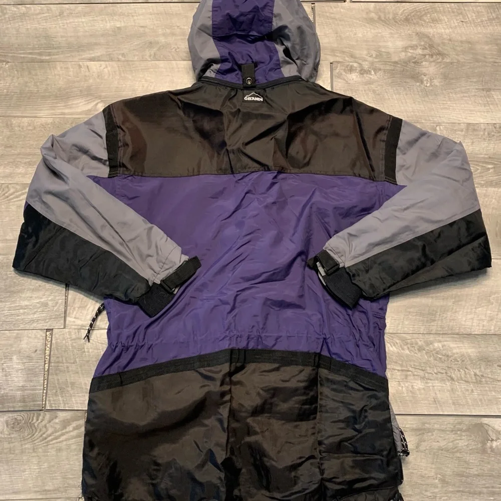 Vtg Gelande Microlite Anorak Purple & Gray Hooded Pullover Jacket Men's Sz Large - Picture 7 of 10